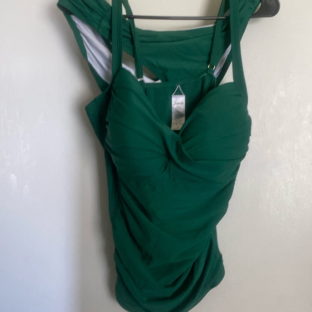 Joyarja emerald color two piece swimsuit.